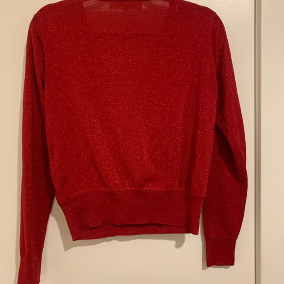 Diane von Furstenberg Wrap Sweater DVF Sparkle Red Size M - Picture 4 of 4